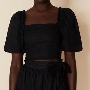 Faithfull the Brand - Barnette Top - Black - Size Small - NWT